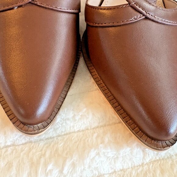 Coutgo women's Block Chunky Heels Brown T Strap  Shoes - Picture 4 of 7